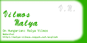 vilmos malya business card